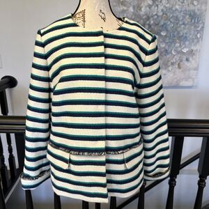 NEW Without Tag‎ Talbots Size 12 Women Snap Down Blazer Jacket Striped